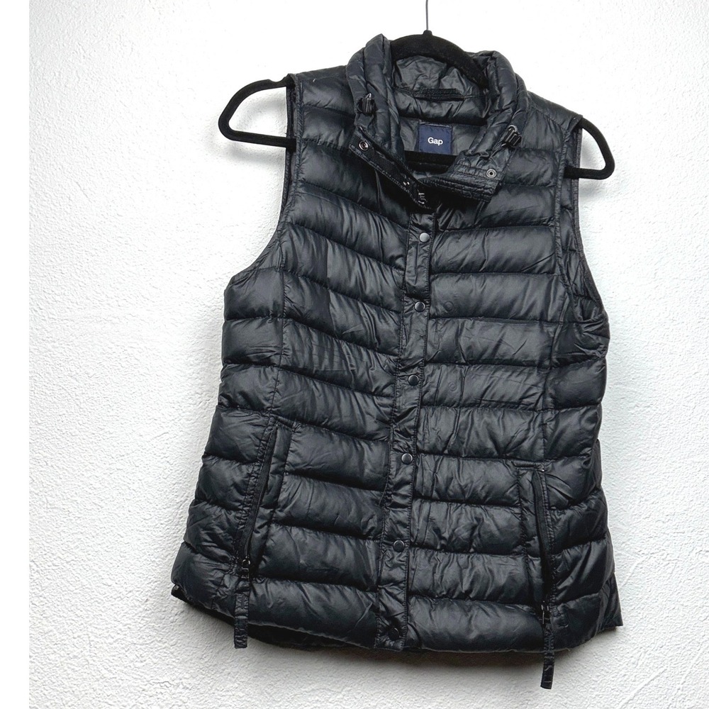 Gap Black Puffer Vest - S - Quilted Zip Front Padded Gorpcore Outdoor Layer